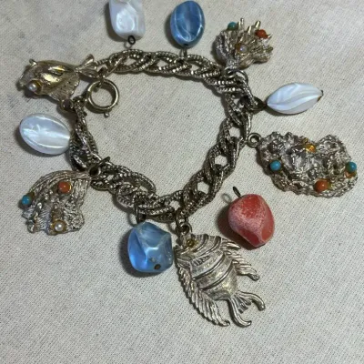 Vintage Ocean Motif Charm Bracelet