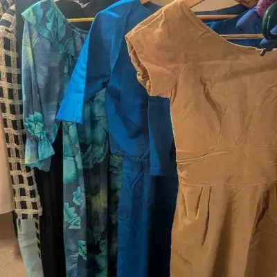 Vintage & Modern Women's Clothing Lot  Dresses, Satin, Lace & Tailored Blazers