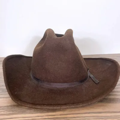 Vintage Felt Cowboy Hat - Size 7 1/8" - "Always on Top"