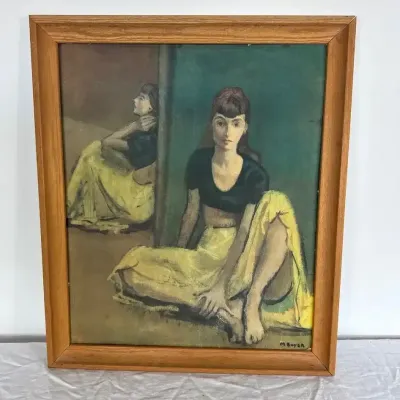 Vintage Moses Soyer “Dancers at Rest” Mid-Century Art Print 