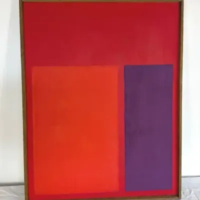Vintage Mid-Century Modern Abstract Color Field on Canvas - Artist Unknown  