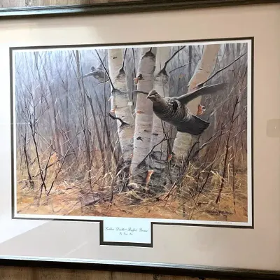 "Sudden Double - Ruffled Grouse" Print by Gary Moss