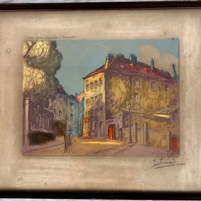  "Place Jean Baptiste Clément" Vintage Art