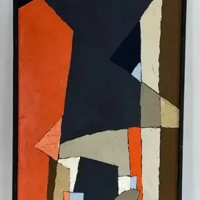 Mid-Century Style Modern Geometric Cityscape - Artist Unknown