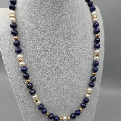 Lapis Lazuli and Pearl Necklace