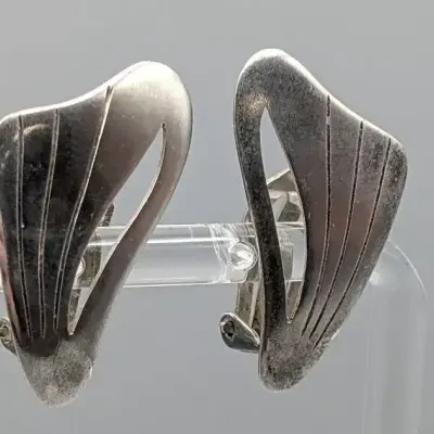 S. Christian Fogh Sterling Modernist Earrings