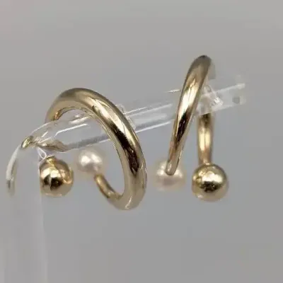 14K Gold and Pearl Ear Cuffs