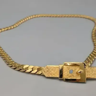 Accessocraft NYC Gold Tone Runway Necklace Belt