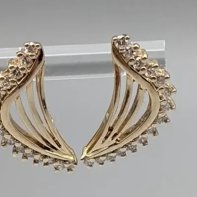 14K Gold and Diamond Earrings