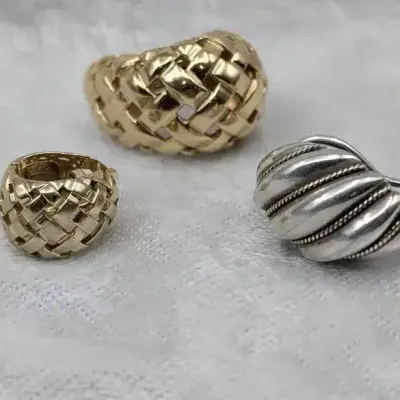 Tiffany 18K and Sterling Single Gold Earrings
