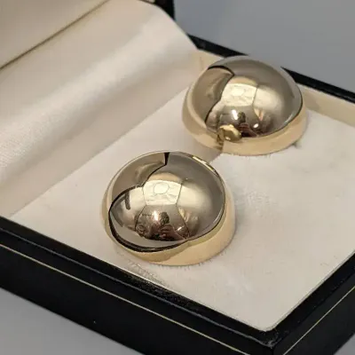 14K Puffy Dome Earrings
