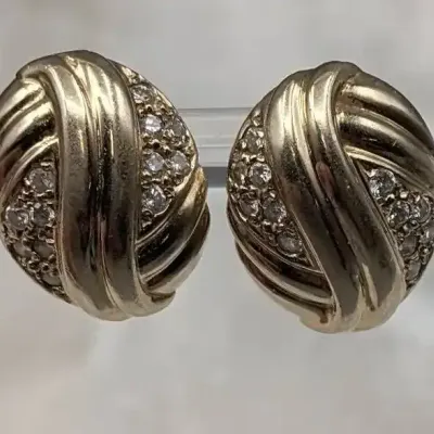 14K Gold and Diamond Earrings