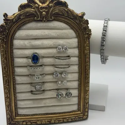 Assorted Jewelry including several 925 Silver CZ Collection with Diamond Fragment Hoops 