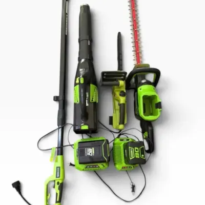 Greenworks Pro 80V Outdoor Power Equipment Set with Battery & Chargers