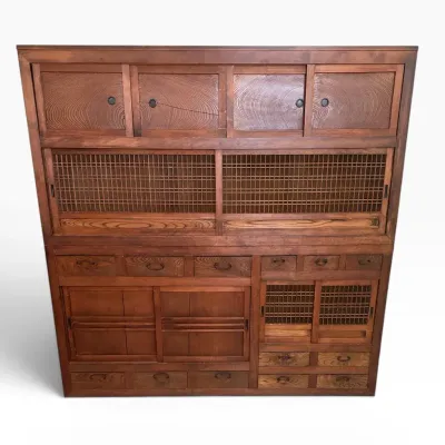 Large Japanese-Style Tansu Storage Cabinet / Sideboard 