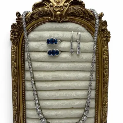 Rhinestone Statement Necklace & Earring Costume Jewelry Lot