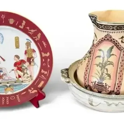 Egyptian Royal Porcelain Plate & Decorative Pitcher Set