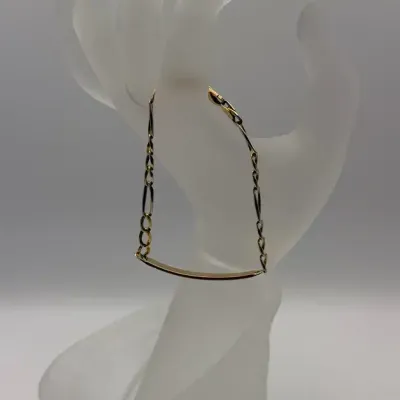 Italian 14K Two-Tone Gold Figaro ID Bracelet