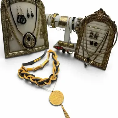 Gold-Tone & Black Statement Costume Jewelry Collection