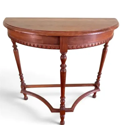 Antique Demilune Wood Console Table