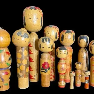 Japanese Kokeshi Dolls Vintage 