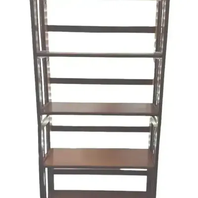 Warm-Tone Wood Folding Bookshelf