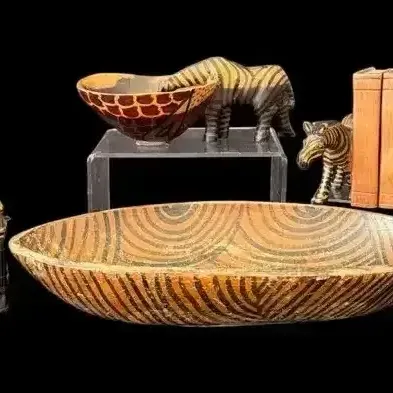 African Hand-Carved Wood Safari Decor