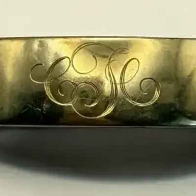 14K Yellow Gold Italian Monogrammed Bangle Bracelet