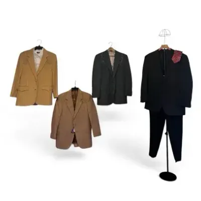 Vintage & Western Men’s Apparel Lot w/ Accessories, Shoeshining Box & Walking Cane
