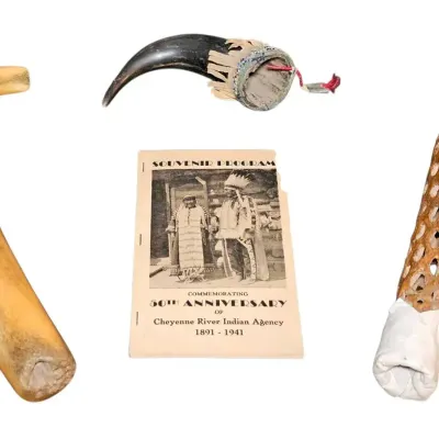 Relics of the Northern Plains: Historic Beaded Horn, Scraper, Cholla Artifact, and Agency Archive