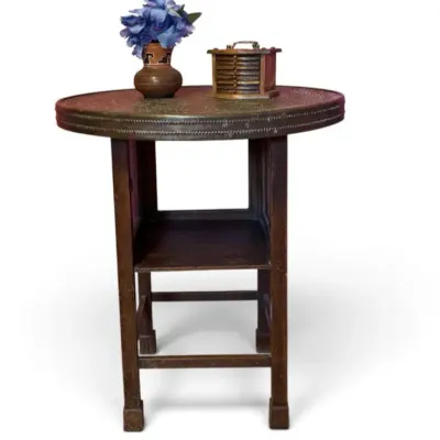 Embossed Brass Occasional Table… Moorish-Style