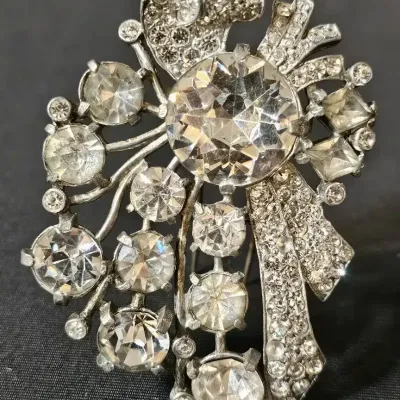  03 Vintage Eisenberg Original Floral Spray Fur Clip Brooch