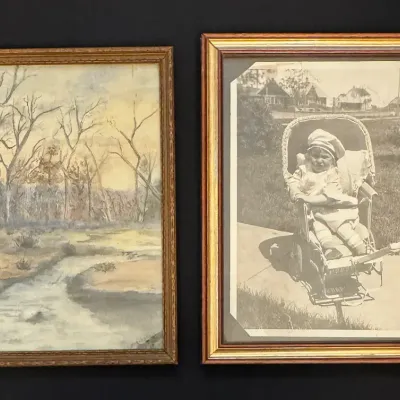 Original 1976 Watercolor – "Sunset on Prince of Wales Ranch" in Antique Frame 