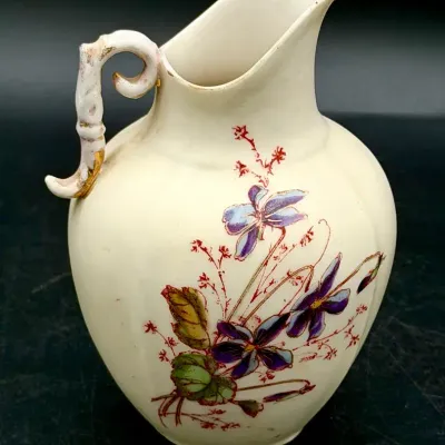 Vintage Pitcher With Floral Motif 