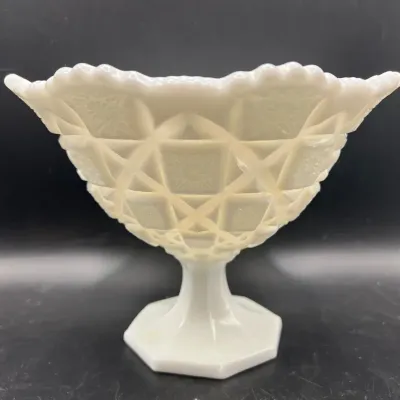 Westmoreland Milk Glass Compote — Ultraviolet Reactive