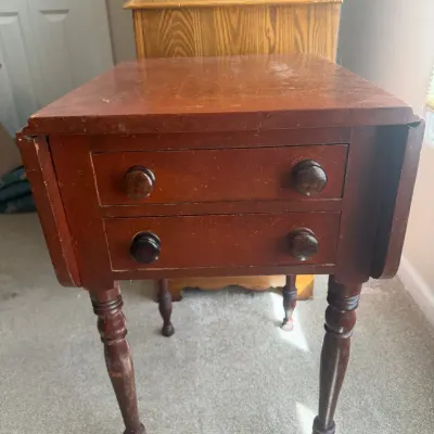 Antique Utley Farm Drop Leaf End Table 