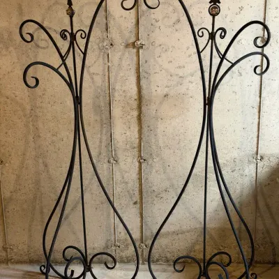 (2) Metal Scrollwork Lamp Holders