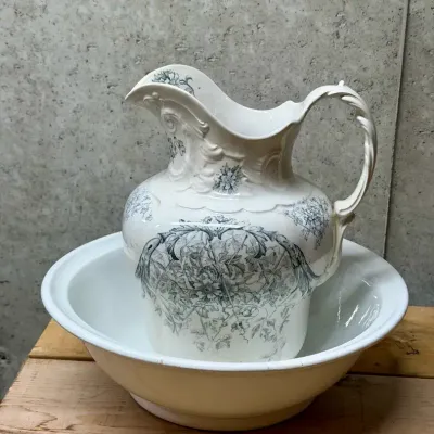 Alba And Maddock & Co Bone China Pitcher & Bowl