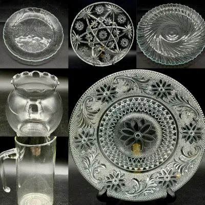 Beautiful Clear Glass Dish Lot