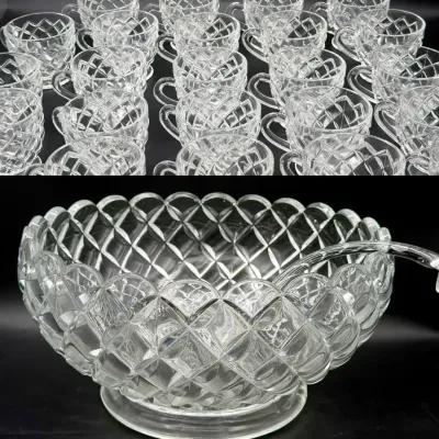 Punch Bowl With (24) Cups
