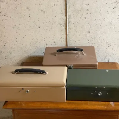 (3) Metal Storage Boxes With Keys 