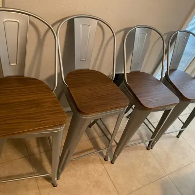 Four Swivel Top Bar Stools