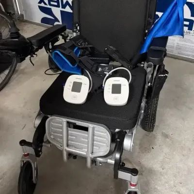 Electric Wheelchair With Omron Blood Pressure Monitors