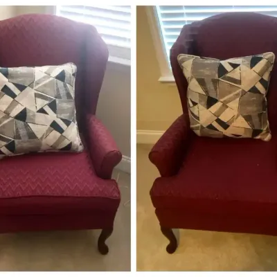 Best Chairs Burgundy Wingback Chair Pair