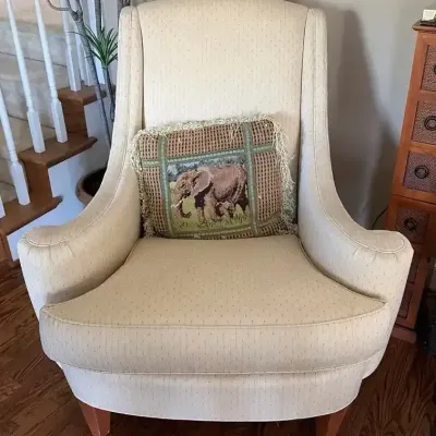 Ethan Allen Beige Upholstered Armchair
