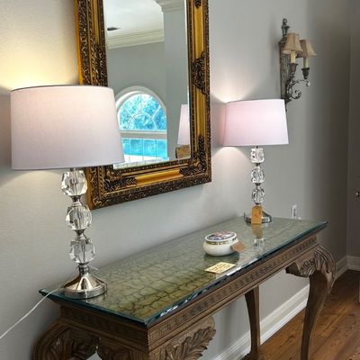 Sale Photo Thumbnail #87: Console/sofa Table lamps and mirror 