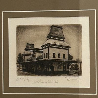 Sale Photo Thumbnail #94: Matted and framed numbered art 