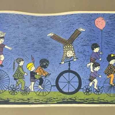 Margery Niblock Midcentury Signed & Numbered Print “Supercycle II” 41/230