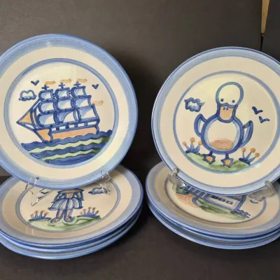 Mary Hadley Pottery - Dinner Plates 11” (8) Lot 2 Of 2 