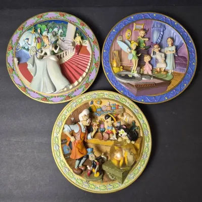 Disney 3D Plates - Peter Pan, Pinocchio & Cinderella